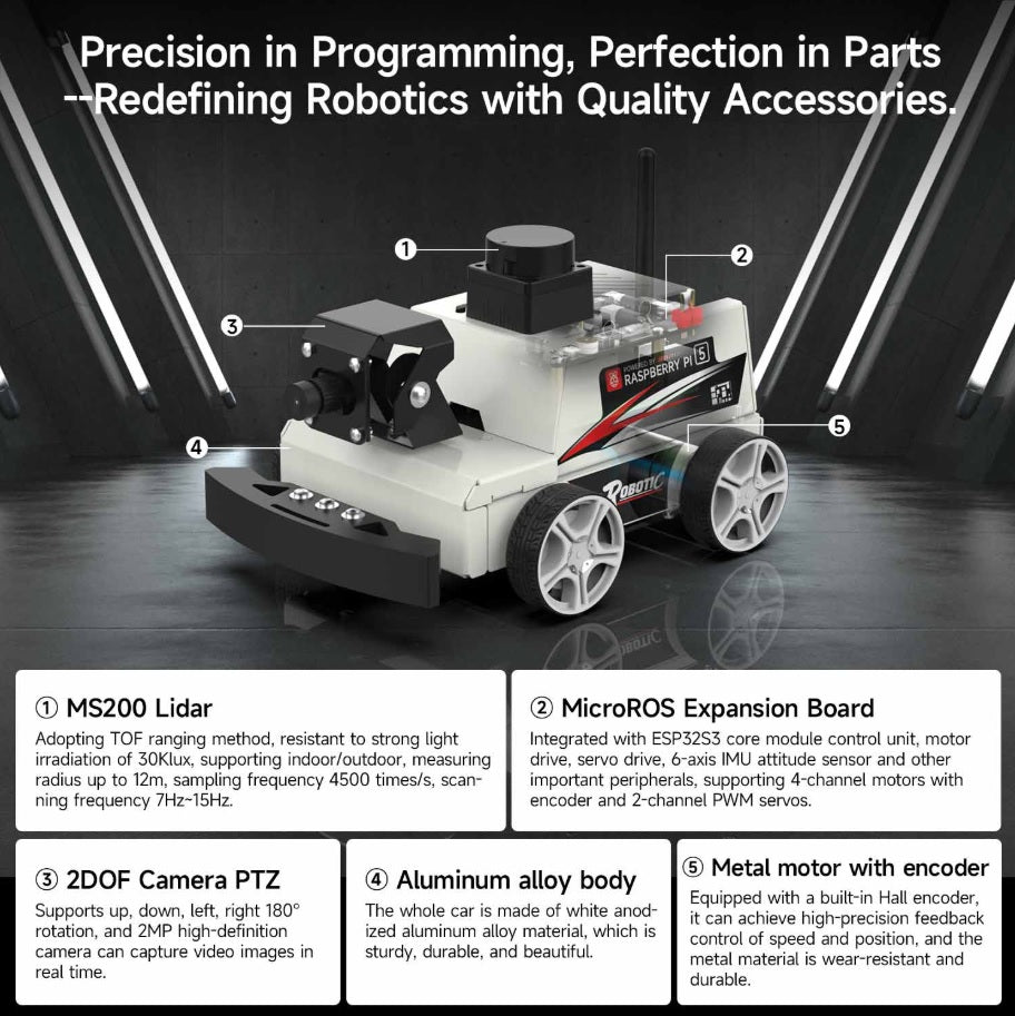 MicroROS-Pi5 ROS2 Robot Car